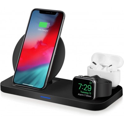 Factory 10W/7.5W Fast charging 3 in 1 Wireless Charger QI Standard for iPhone apple watch for airpods